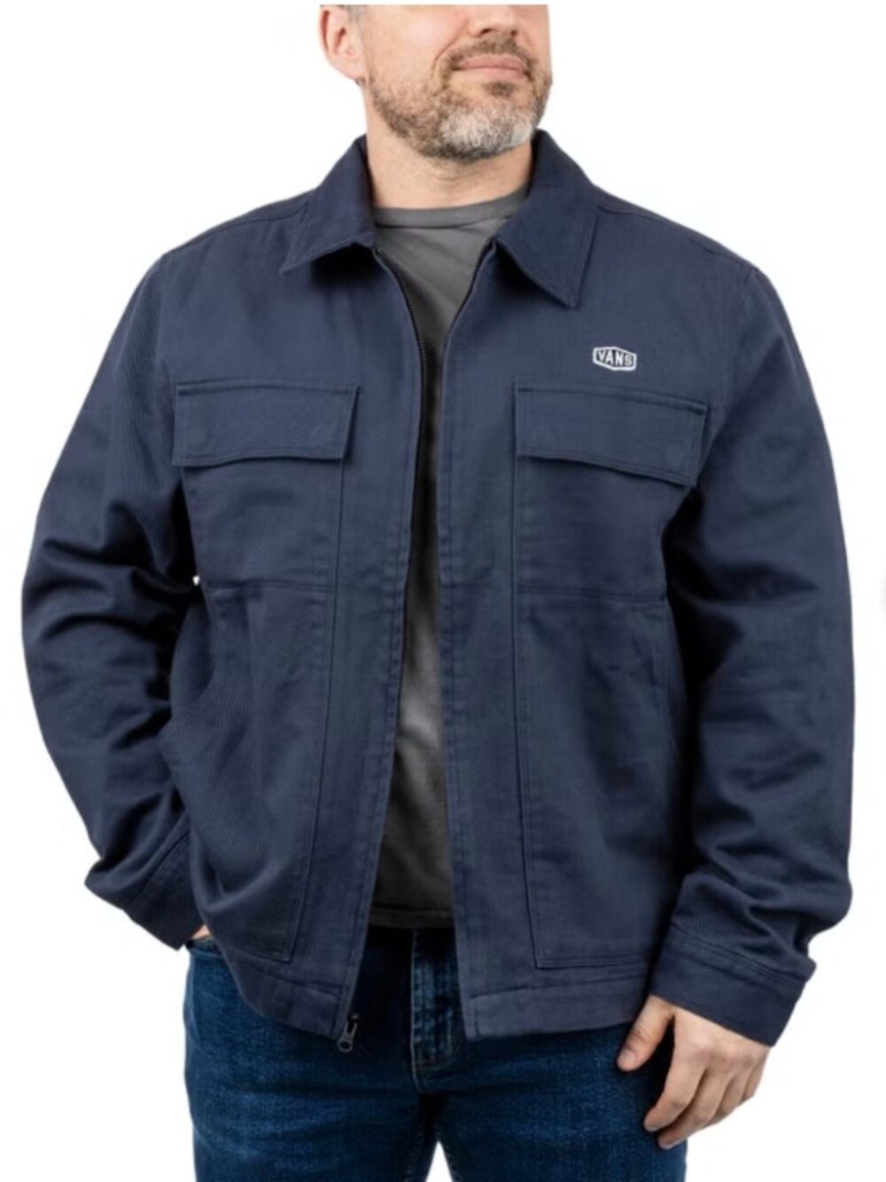 Vans McAvoy Zip Station Jacket – Navy Blue (Size S)